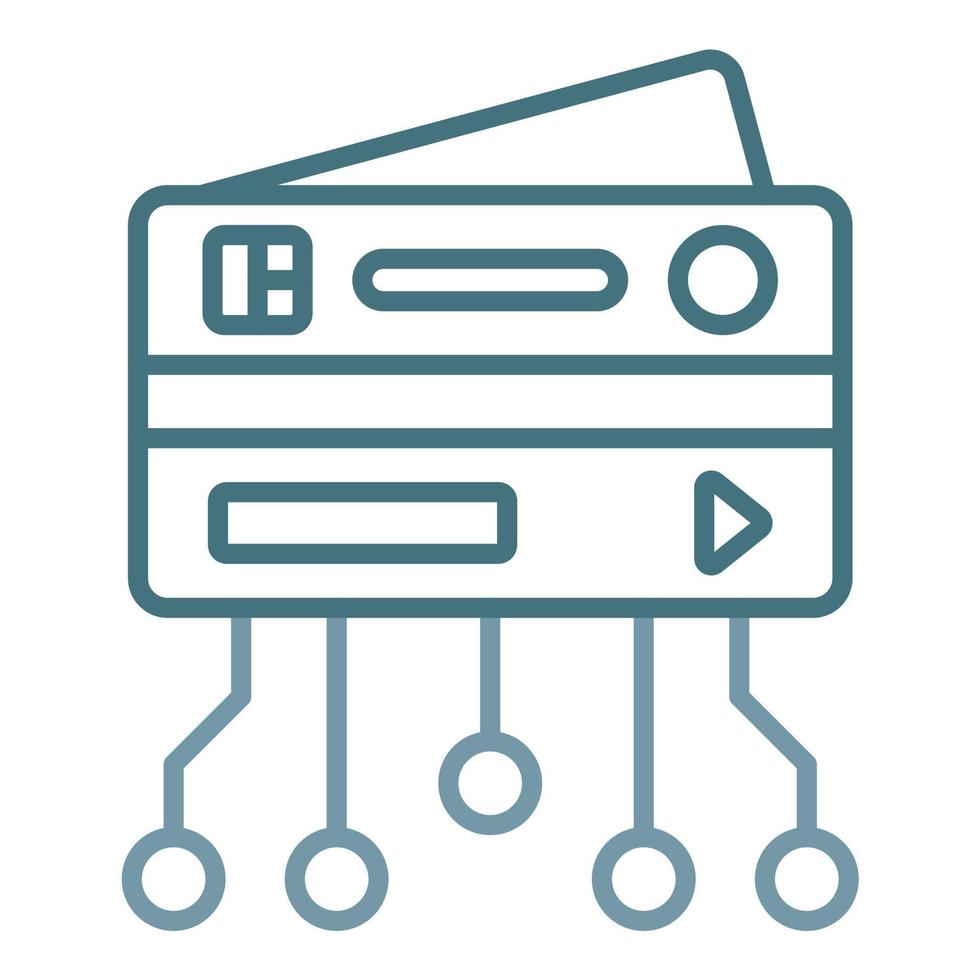 zweifarbiges Symbol für die elektronische Kreditkarte vektor