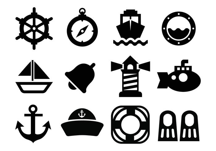 Kostenlose nautische Icons Vektor