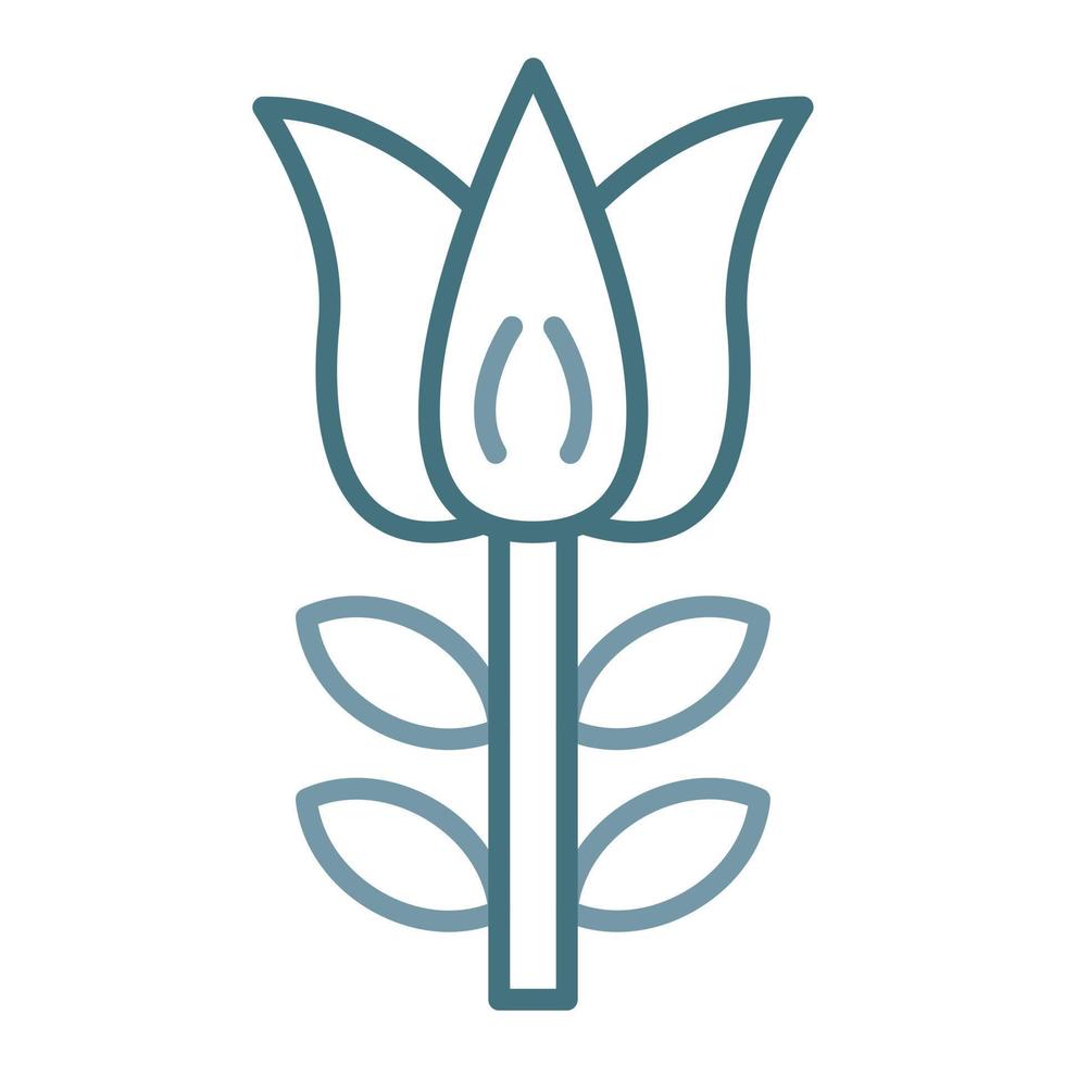 Tulpenlinie zweifarbiges Symbol vektor