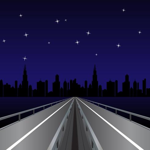 Highway At Night Vector