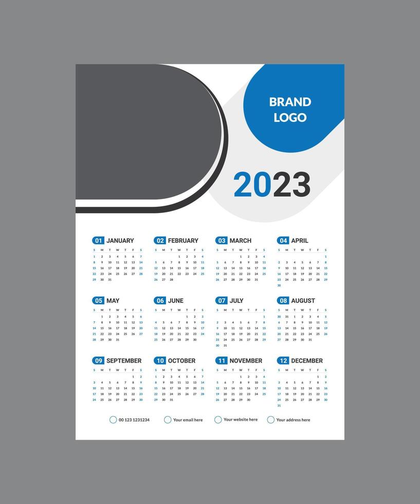 Kalender 2023, Kalender 2024 Wochenstart Montag Corporate Set Design Template Vektordatei. vektor