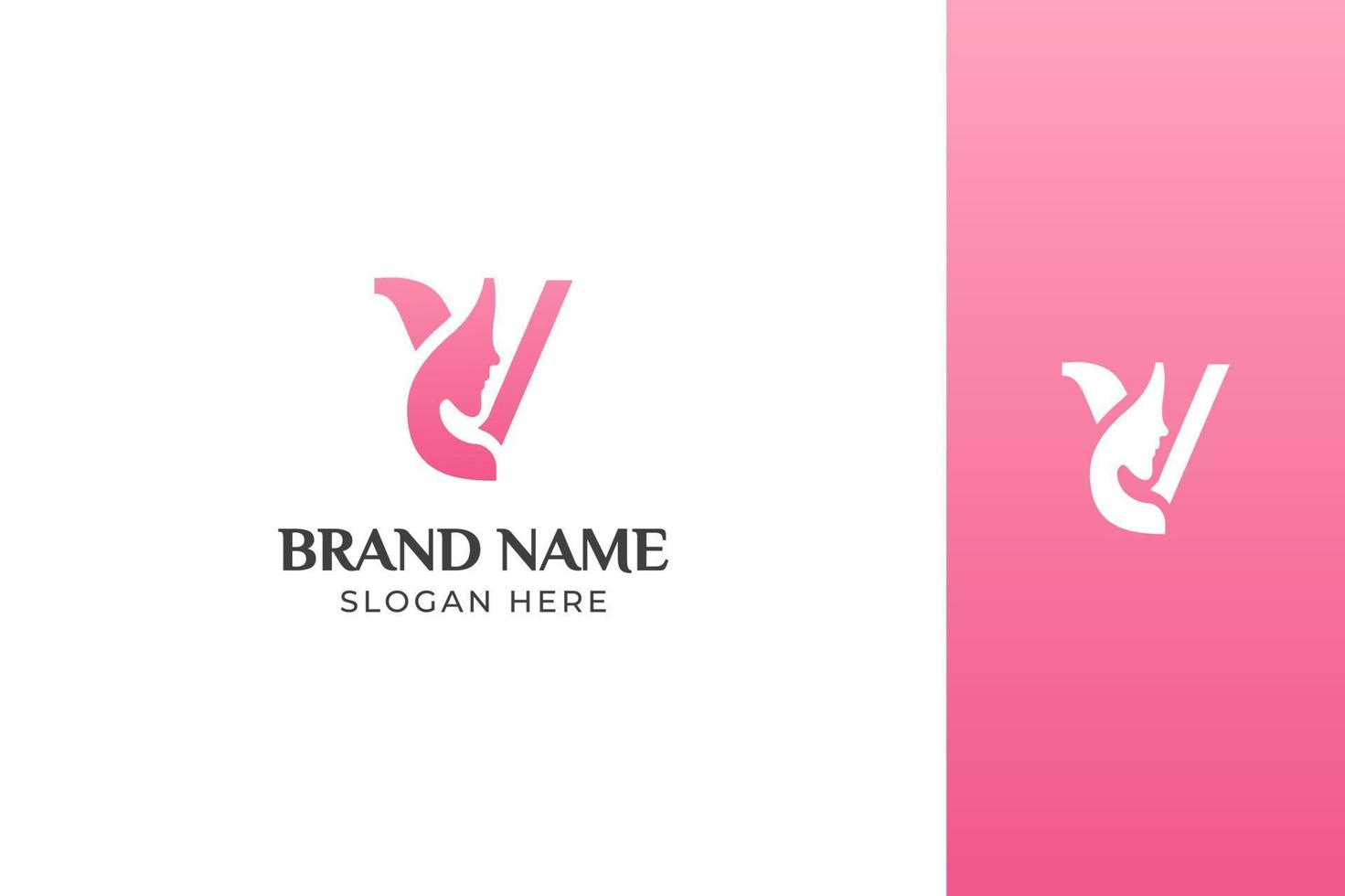 Brief Schönheit Gesicht rosa Logo Design Vektor