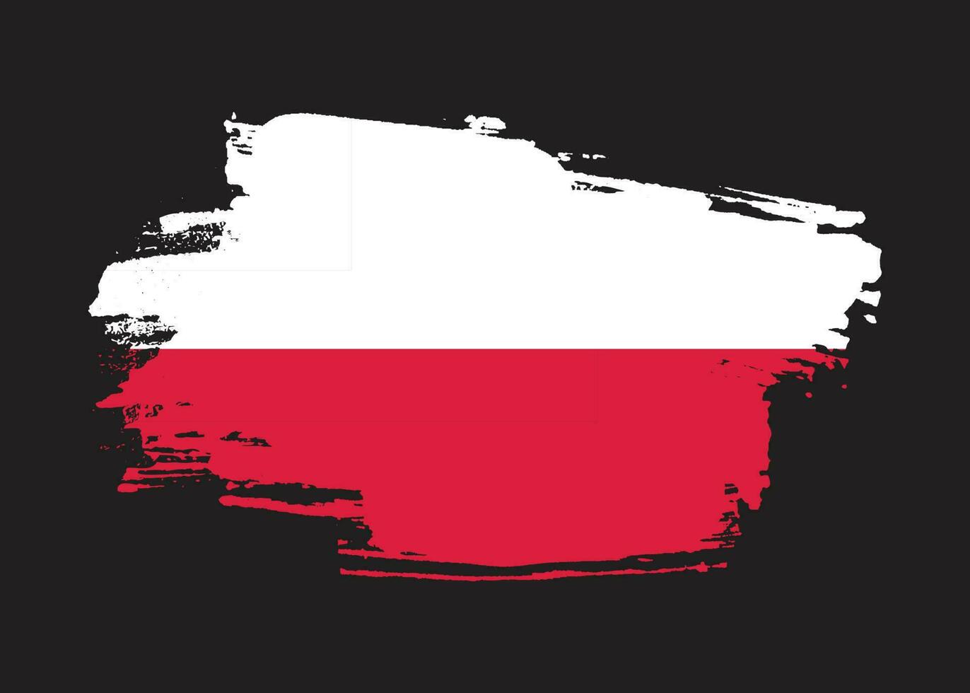 bunte handfarbe polen grunge flag vektor