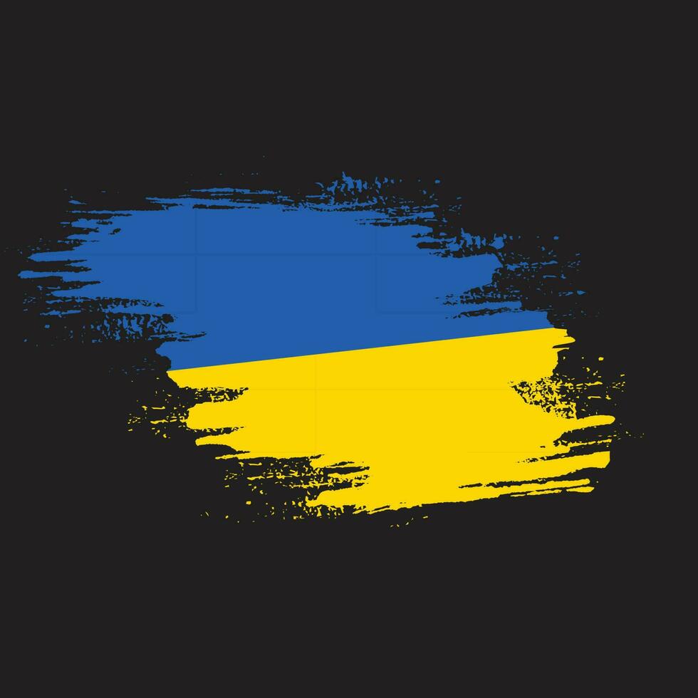 fri penseldrag ukraina flagga vektor