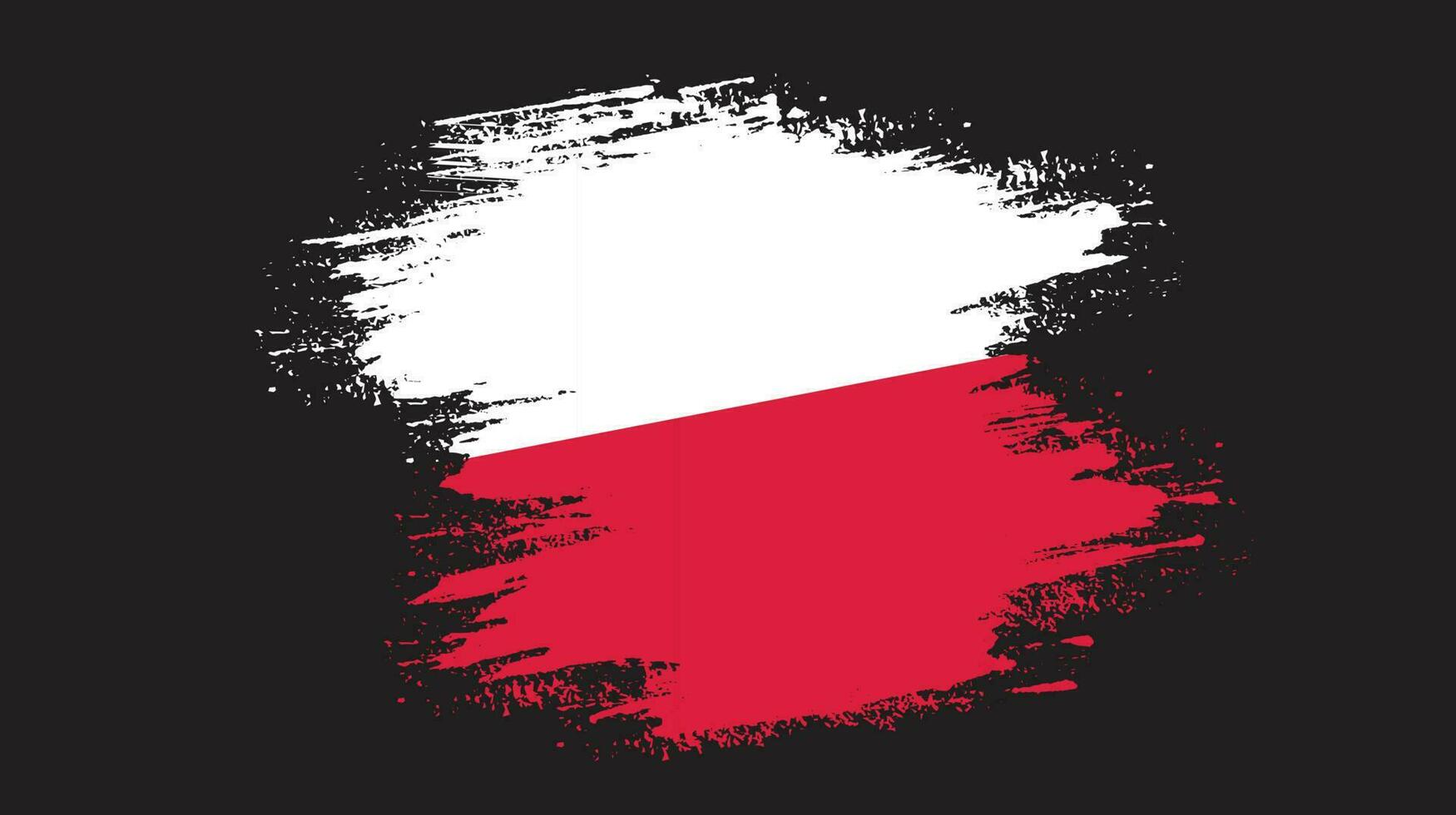Fleck Pinselstrich Polen Flagge Vektor