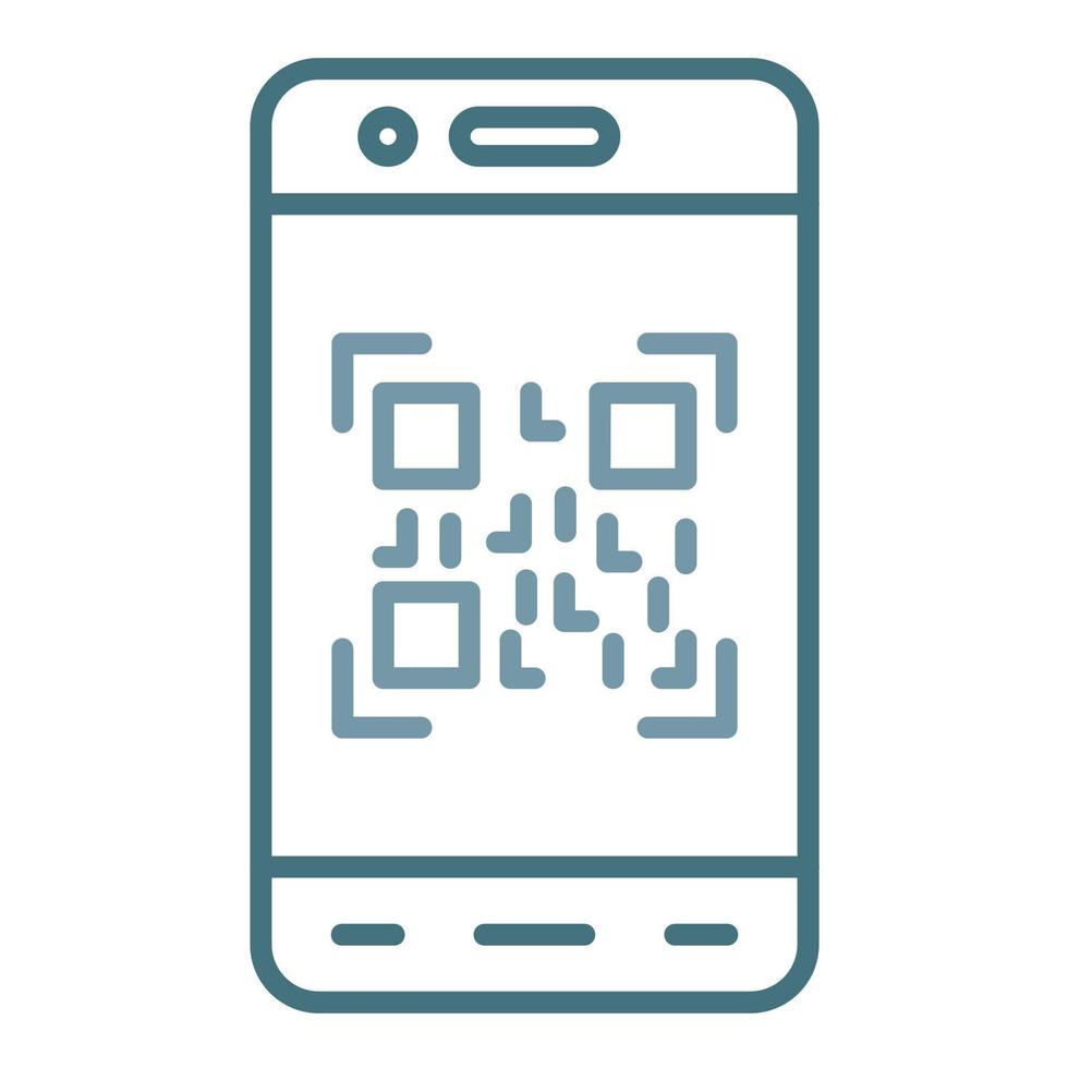 mobile qr-codezeile zweifarbiges symbol vektor