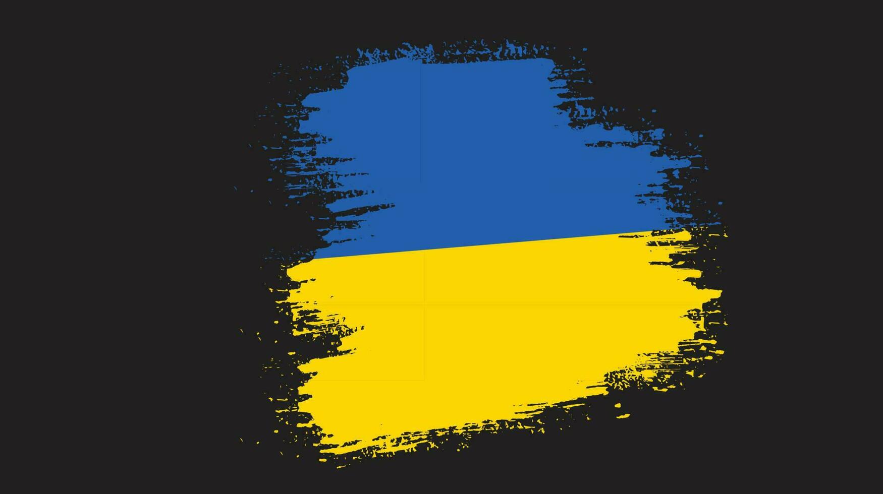 isolerat borsta stroke ukraina flagga vektor