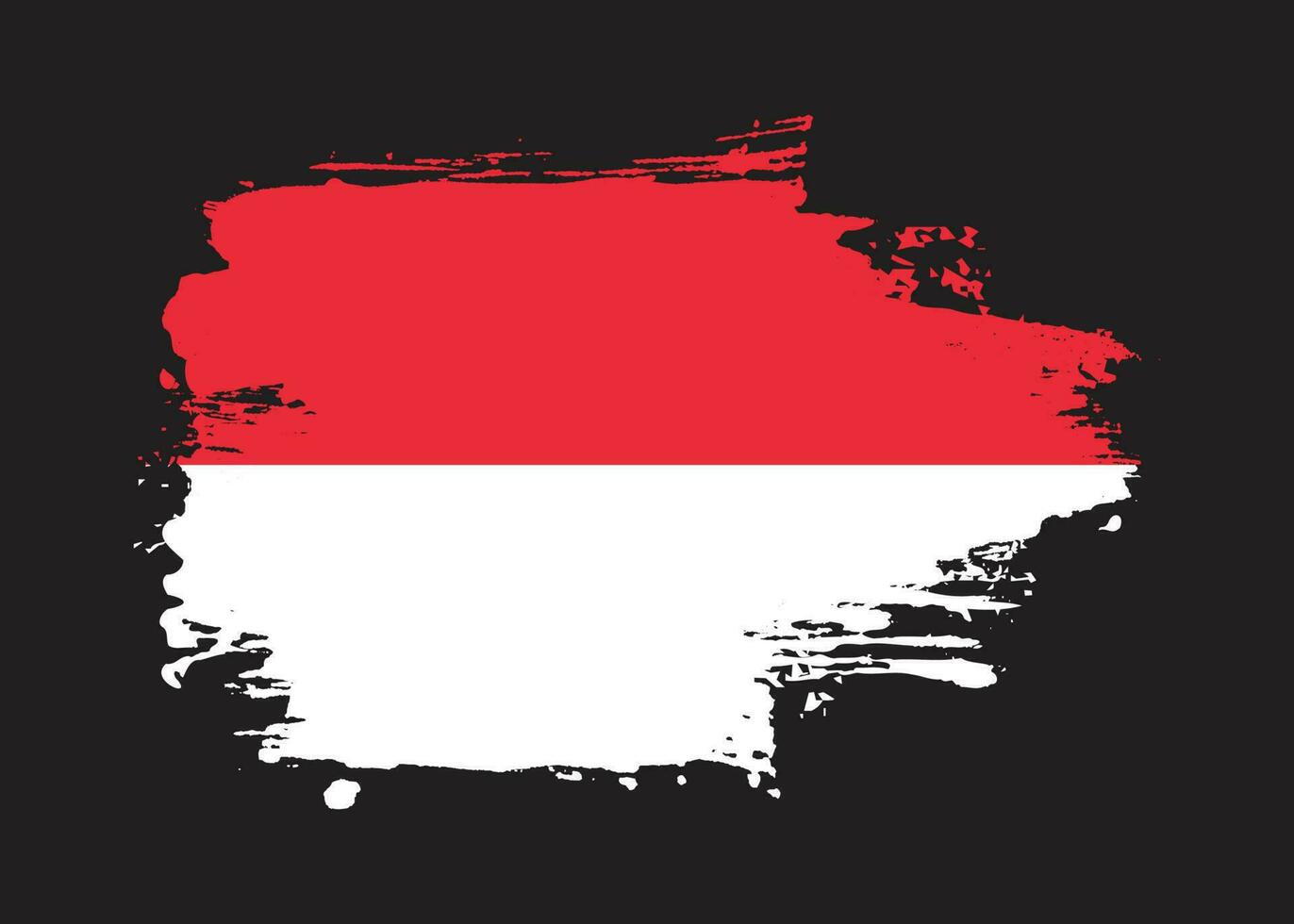 rand borsta stroke indonesien flagga vektor