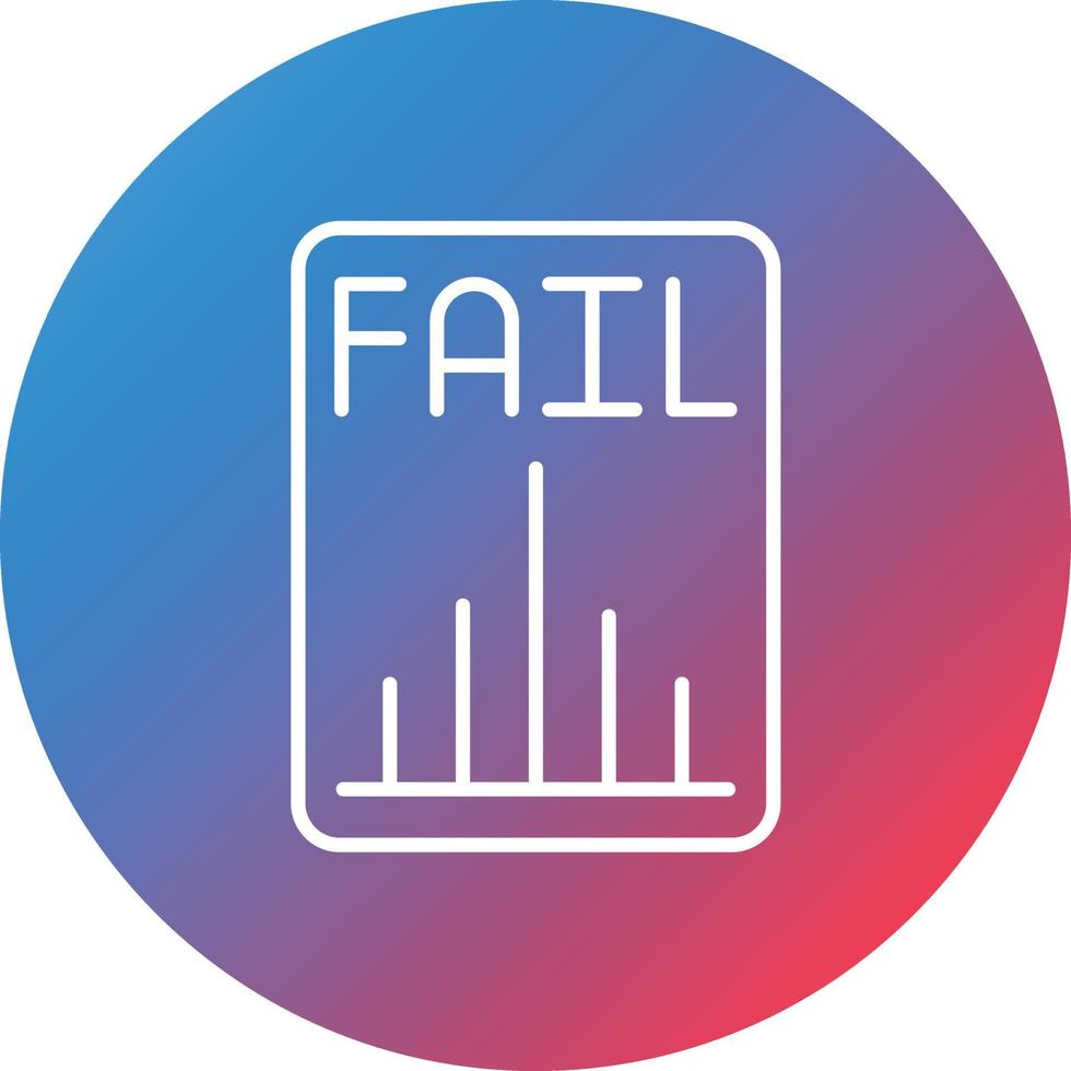 företag misslyckas linje lutning cirkel bakgrund ikon vektor