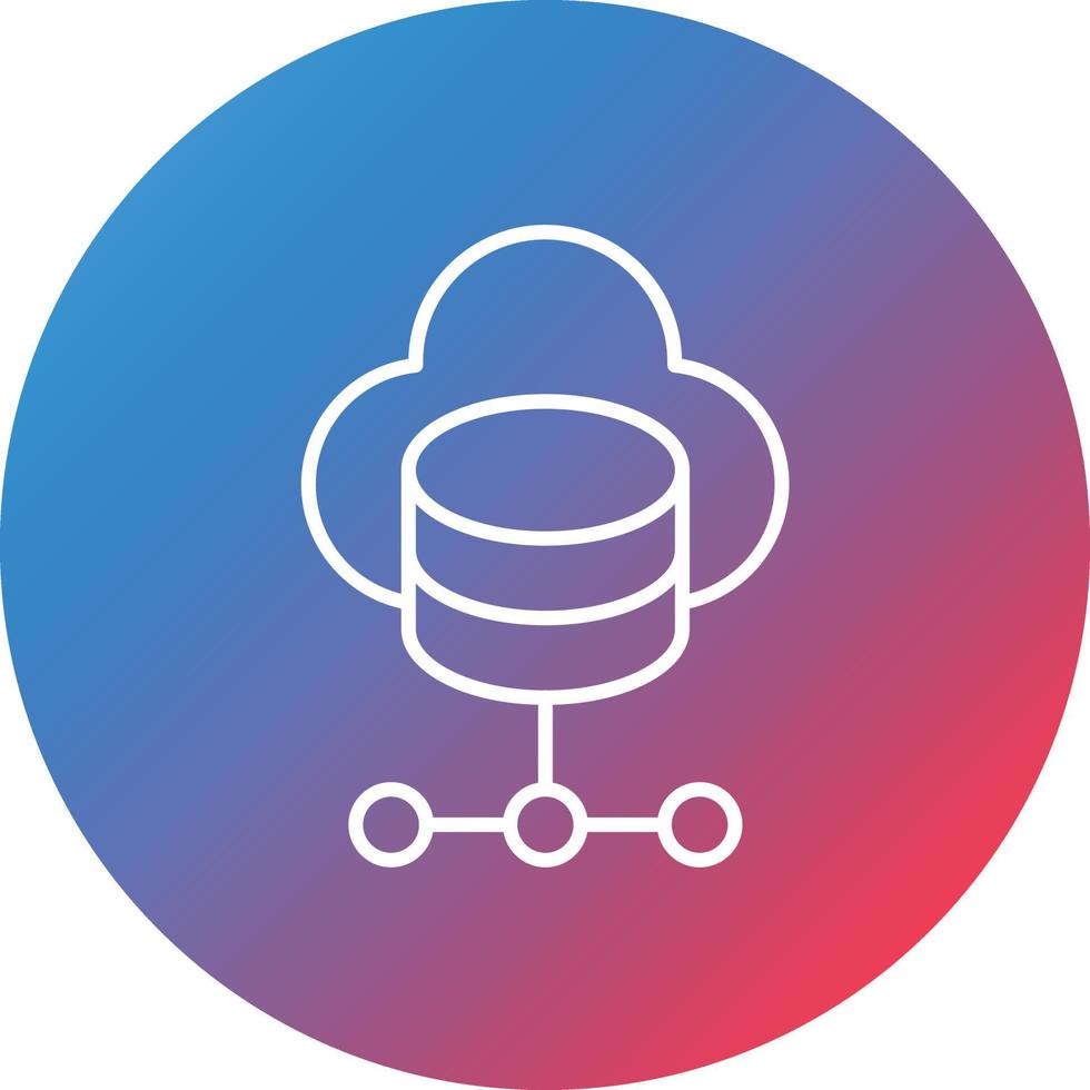 Cloud-Management-Linie Farbverlauf Kreis Hintergrundsymbol vektor