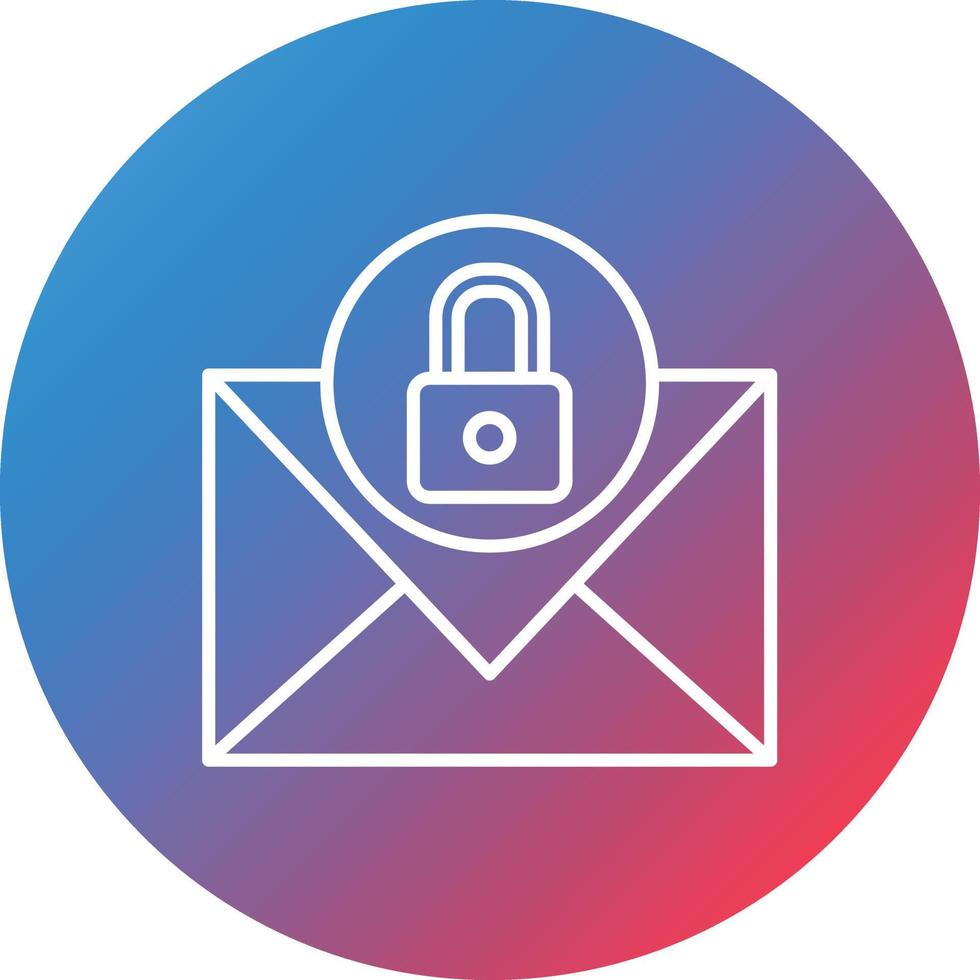 e-post säkerhet linje lutning cirkel bakgrund ikon vektor
