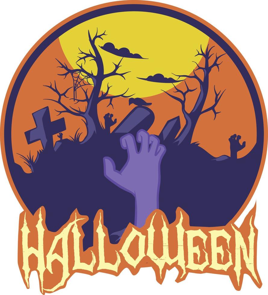 halloween hand dragen illustration vektor