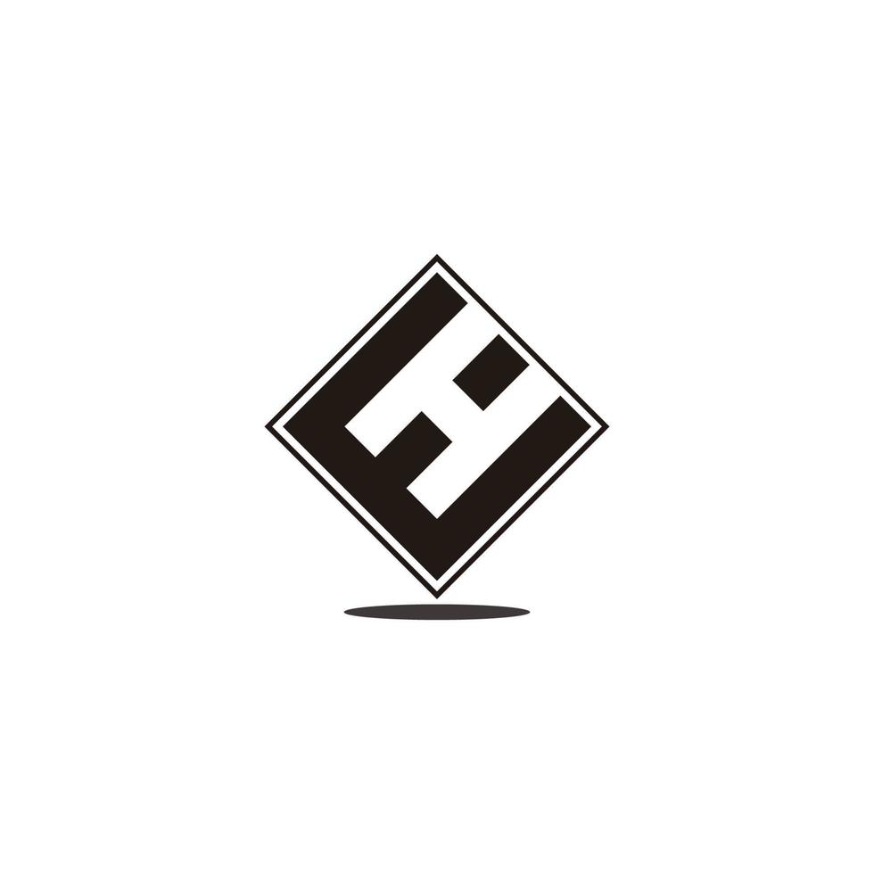 brev wh geometrisk konstruktion skugga logotyp vektor
