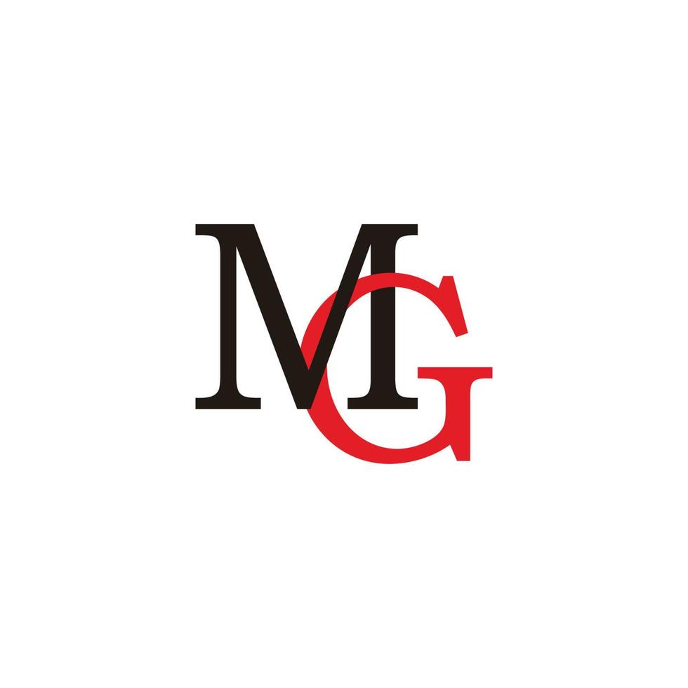 Buchstaben mg verknüpft bunter Logo-Vektor vektor
