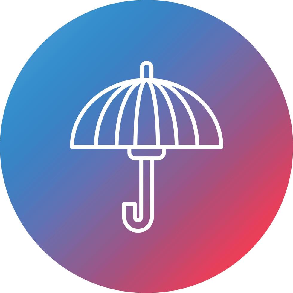 Regenschirm Linie Farbverlauf Kreis Hintergrundsymbol vektor
