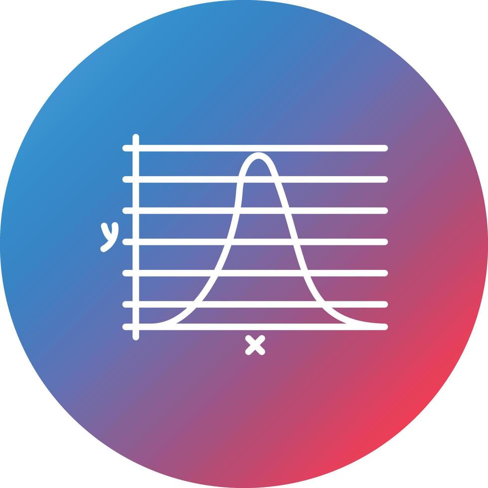 glockenkurve auf diagrammlinie verlaufskreis hintergrundsymbol vektor