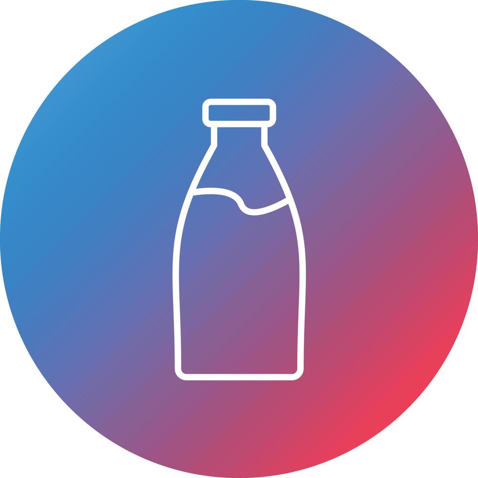 mjölk flaska linje lutning cirkel bakgrund ikon vektor