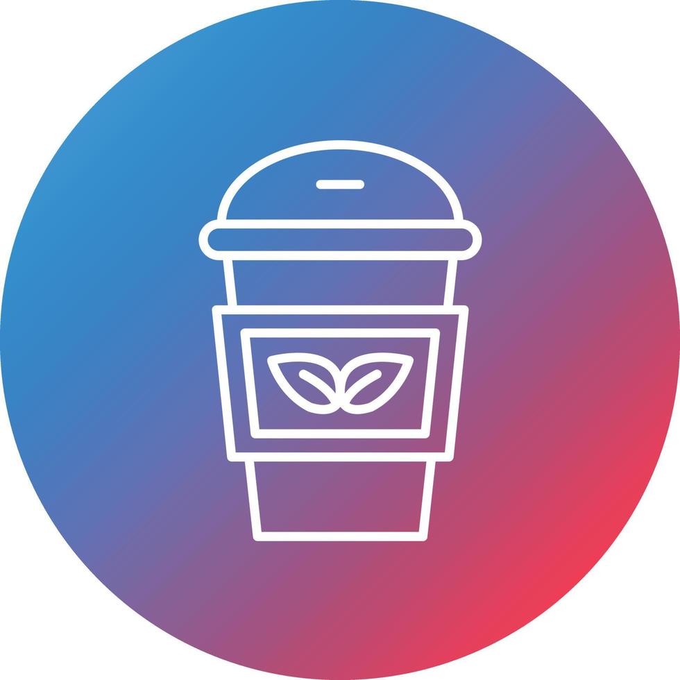 mynta kaffe linje lutning cirkel bakgrund ikon vektor