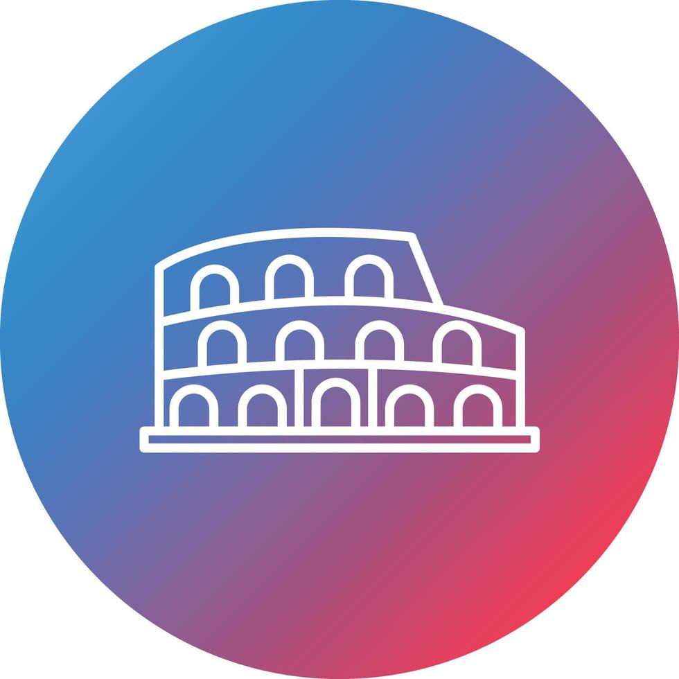 colosseum linje lutning cirkel bakgrund ikon vektor