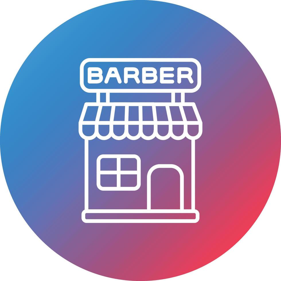 Barber Shop Linie Farbverlauf Kreis Hintergrundsymbol vektor