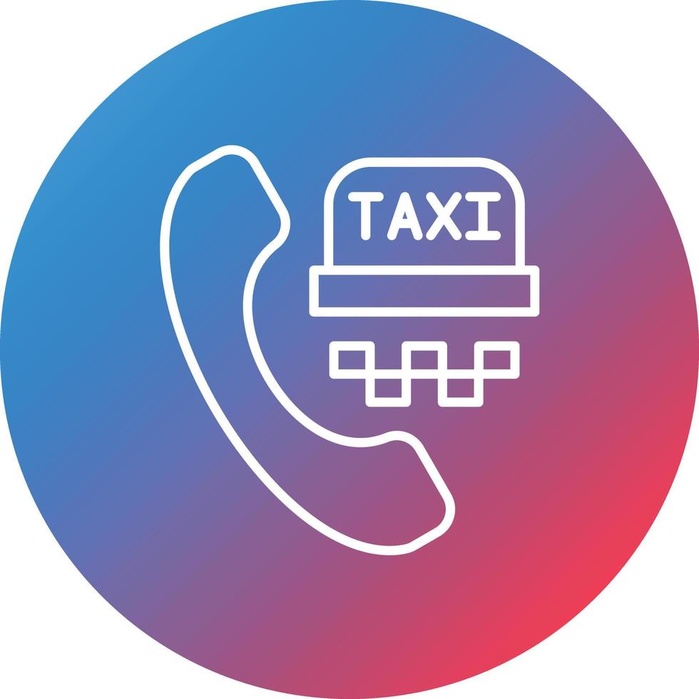 Rufen Sie das Taxi-Linienverlaufskreis-Hintergrundsymbol an vektor