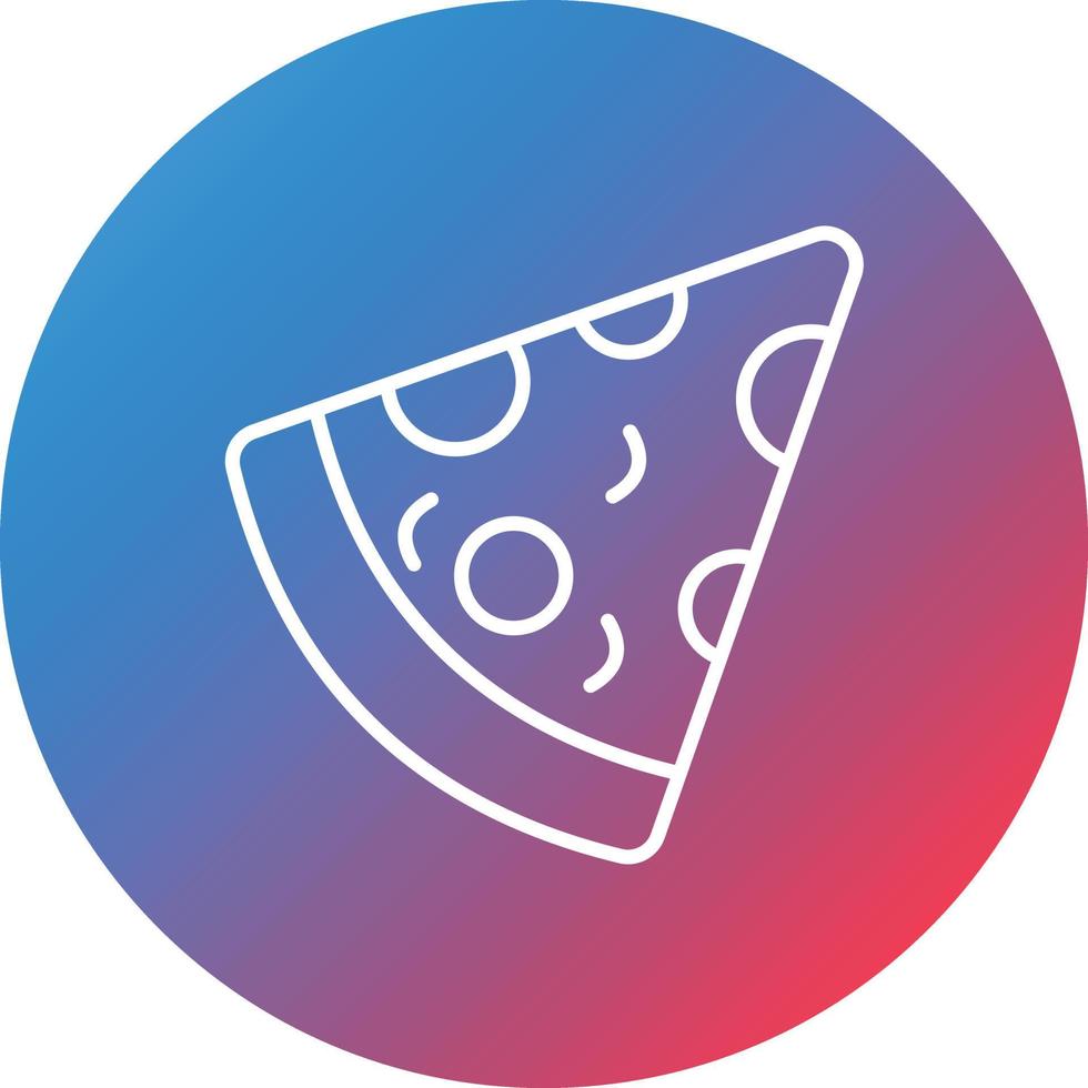 Pizza Slice Linie Farbverlauf Kreis Hintergrundsymbol vektor