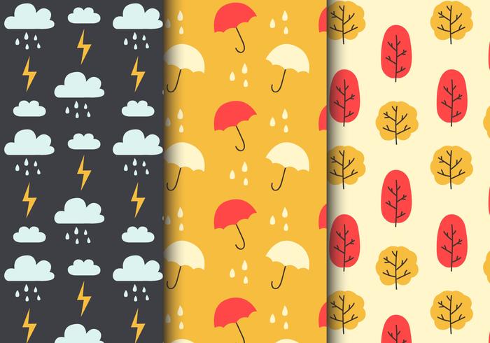 Gratis Seamless Rainy Weather Patterns vektor