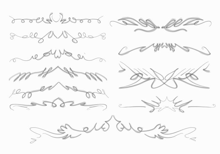 Naturliga Squiggles Frame Brush Hand Drawn Collection Vector