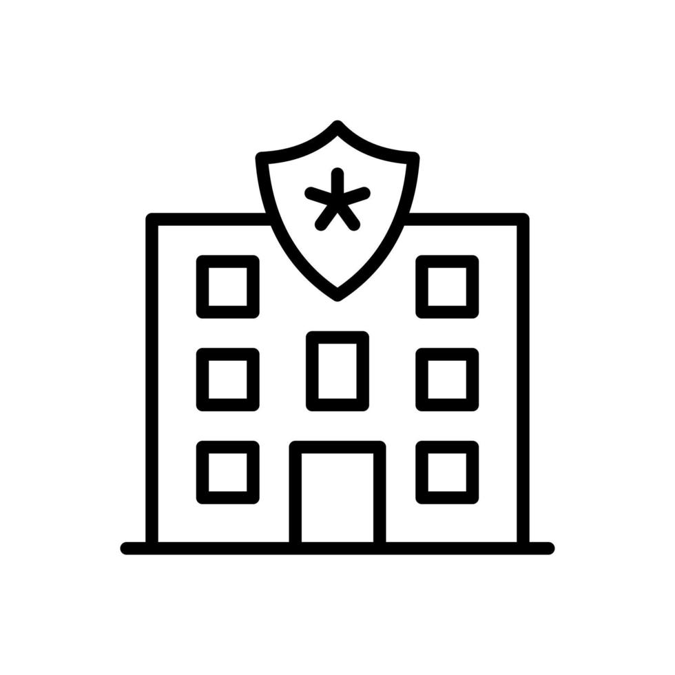 Polizeistation Gebäude Symbol flache Linie Stil Vektor für Grafik- und Webdesign