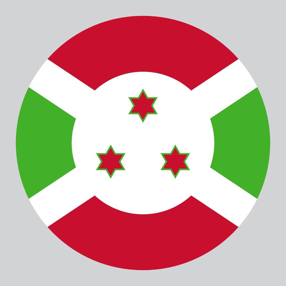 flache kreisförmige illustration der burundi-flagge vektor