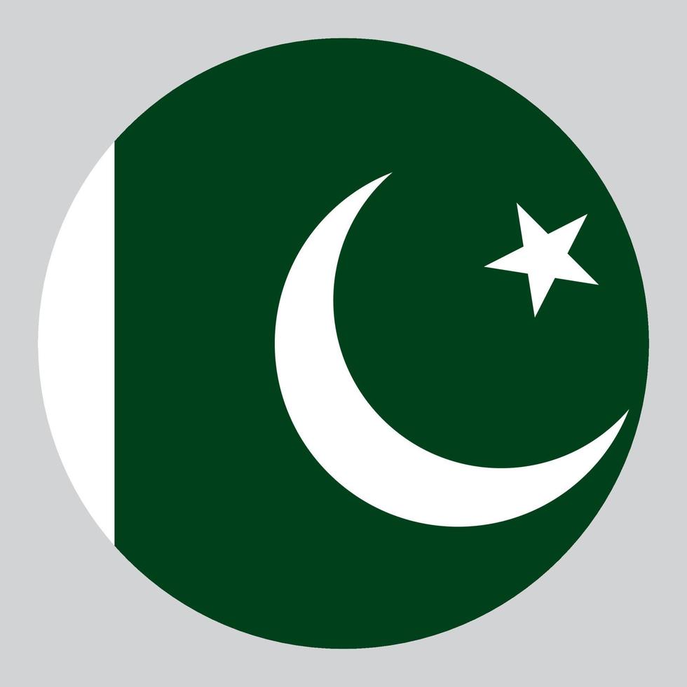 platt cirkel formad illustration av pakistan flagga vektor