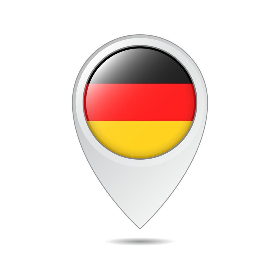 Kartenstandort-Tag der deutschen Flagge vektor