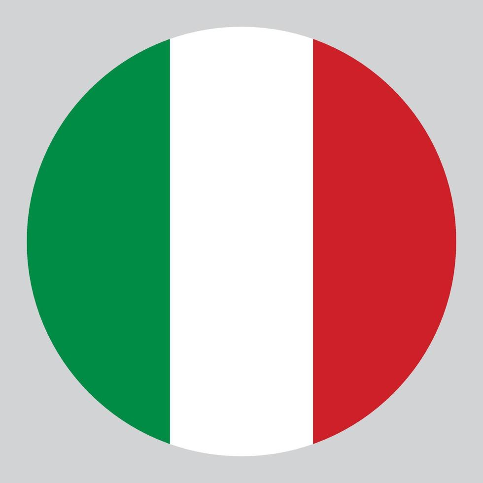 flache kreisförmige illustration der italien-flagge vektor