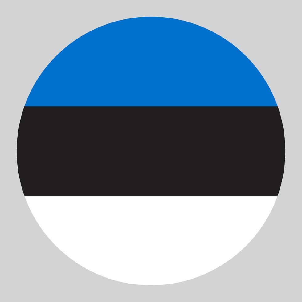 Flache kreisförmige Darstellung der estnischen Flagge vektor