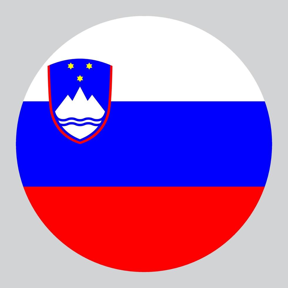 Flache kreisförmige Darstellung der slowenischen Flagge vektor