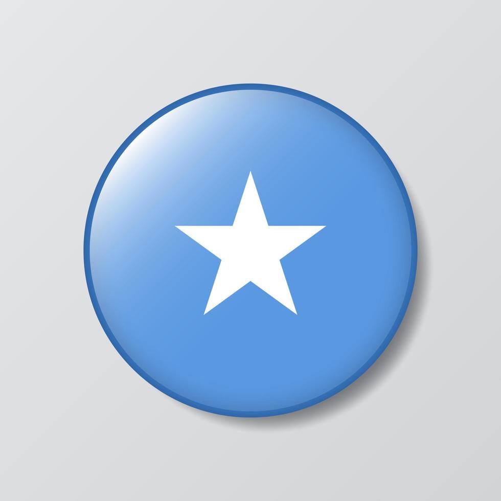 Hochglanz-Knopf kreisförmige Abbildung der Somalia-Flagge vektor