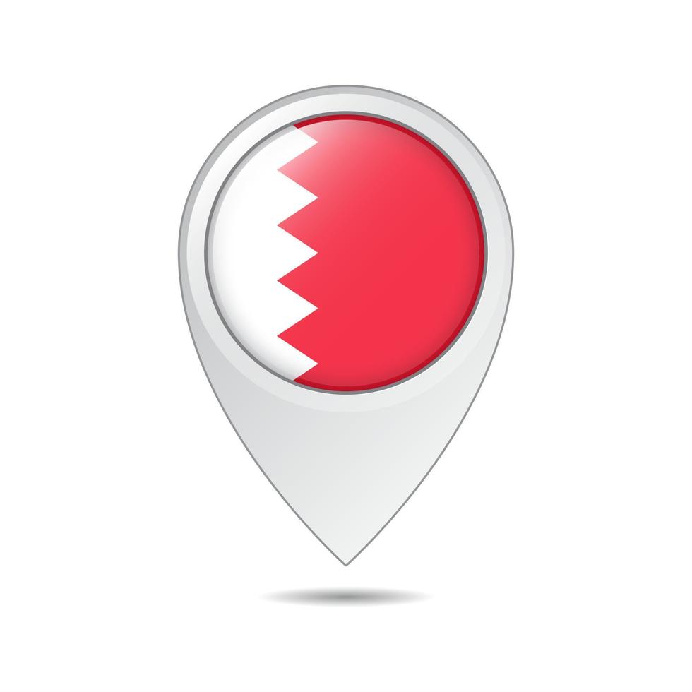Kartenstandort-Tag der Bahrain-Flagge vektor