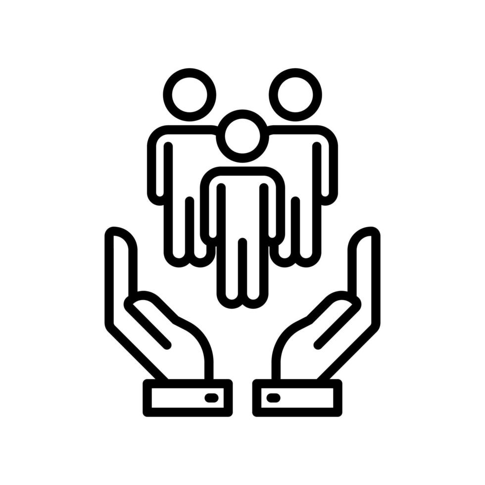 Human Resources Business Icon Flat Line Style Vector für Grafik- und Webdesign