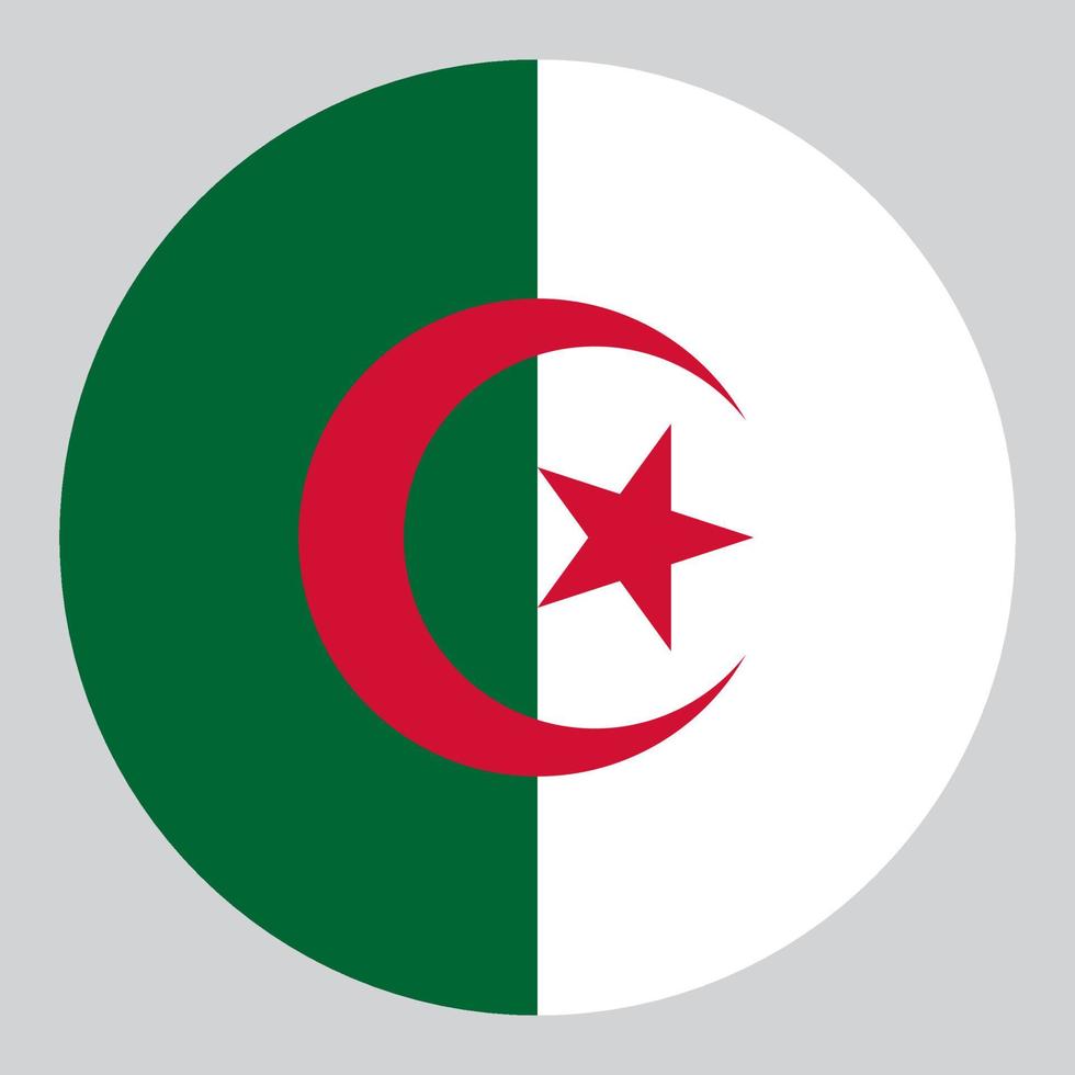 platt cirkel formad illustration av algeriet flagga vektor