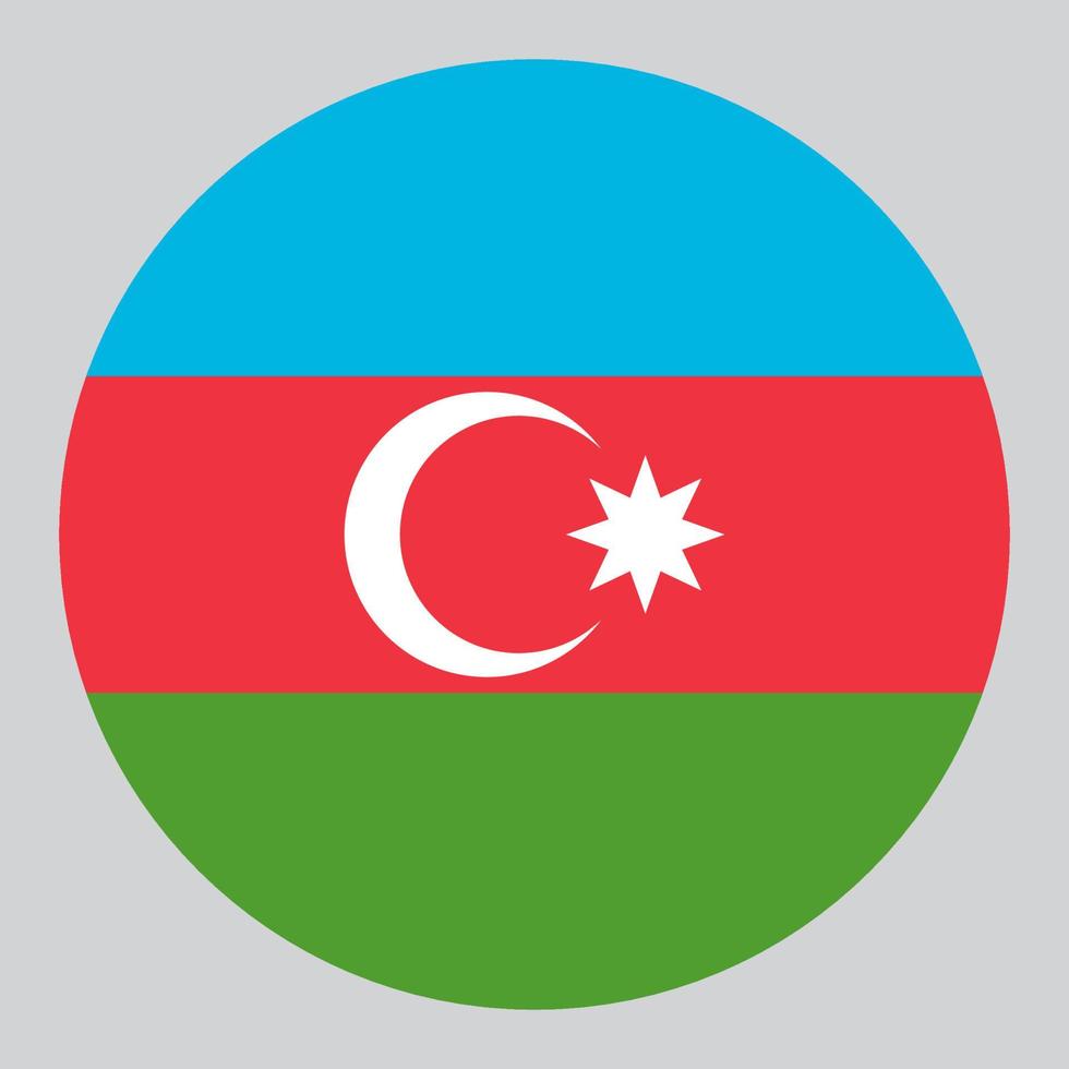 platt cirkel formad illustration av azerbaijan flagga vektor