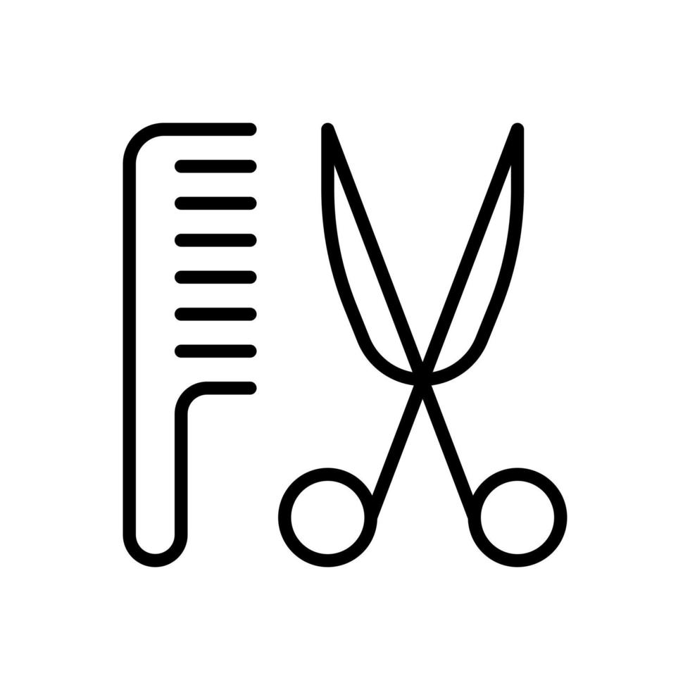 Barber Shop Hotel Icon Flat Line Style Vektor für Grafik- und Webdesign