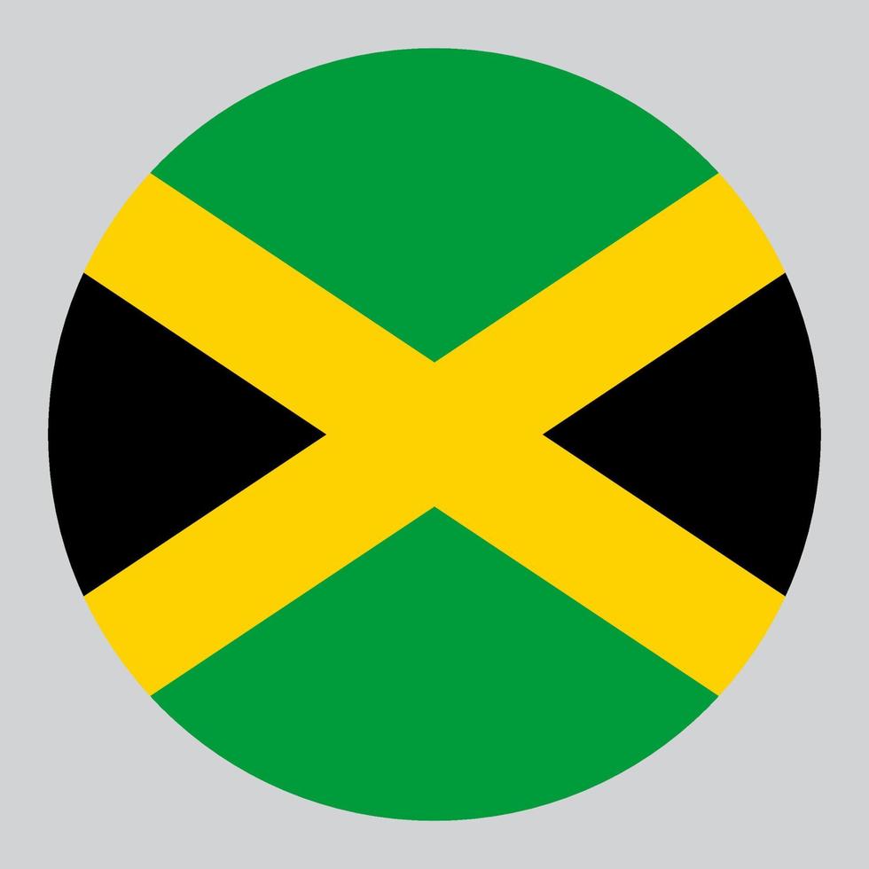 Flache kreisförmige Illustration der Jamaika-Flagge vektor