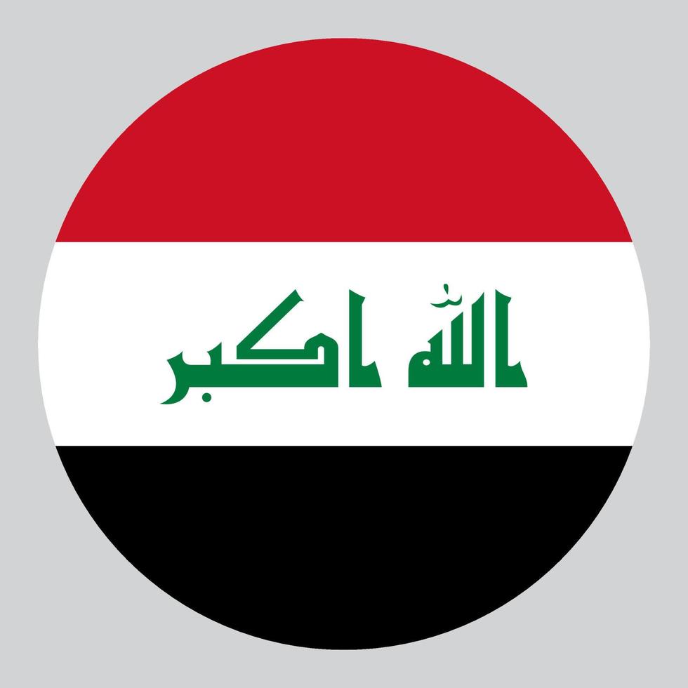 platt cirkel formad illustration av irak flagga vektor