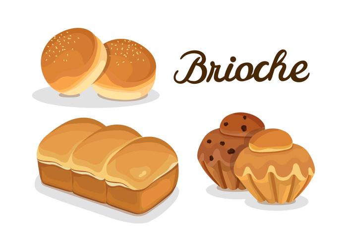 Fransk Brioche Bröd Bun Och Muffin vektor