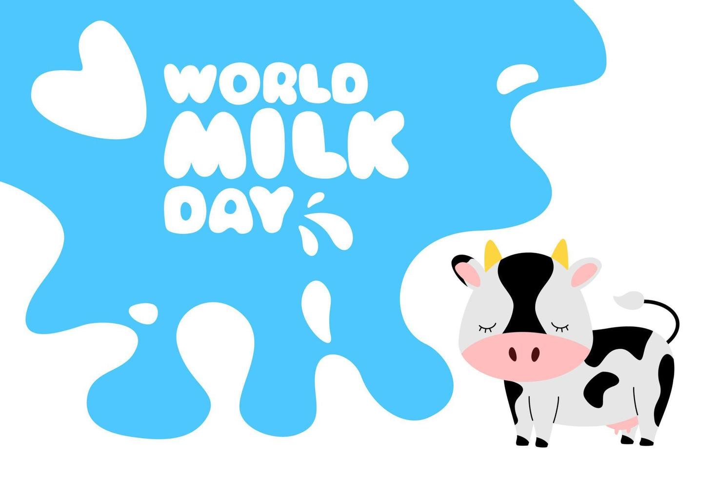värld mjölk dag. 1 juni. mjölk stänk med krusningar och droppar. vektor illustration mall för logotyp design, baner, affisch, flygblad, klistermärke, vykort, etc.