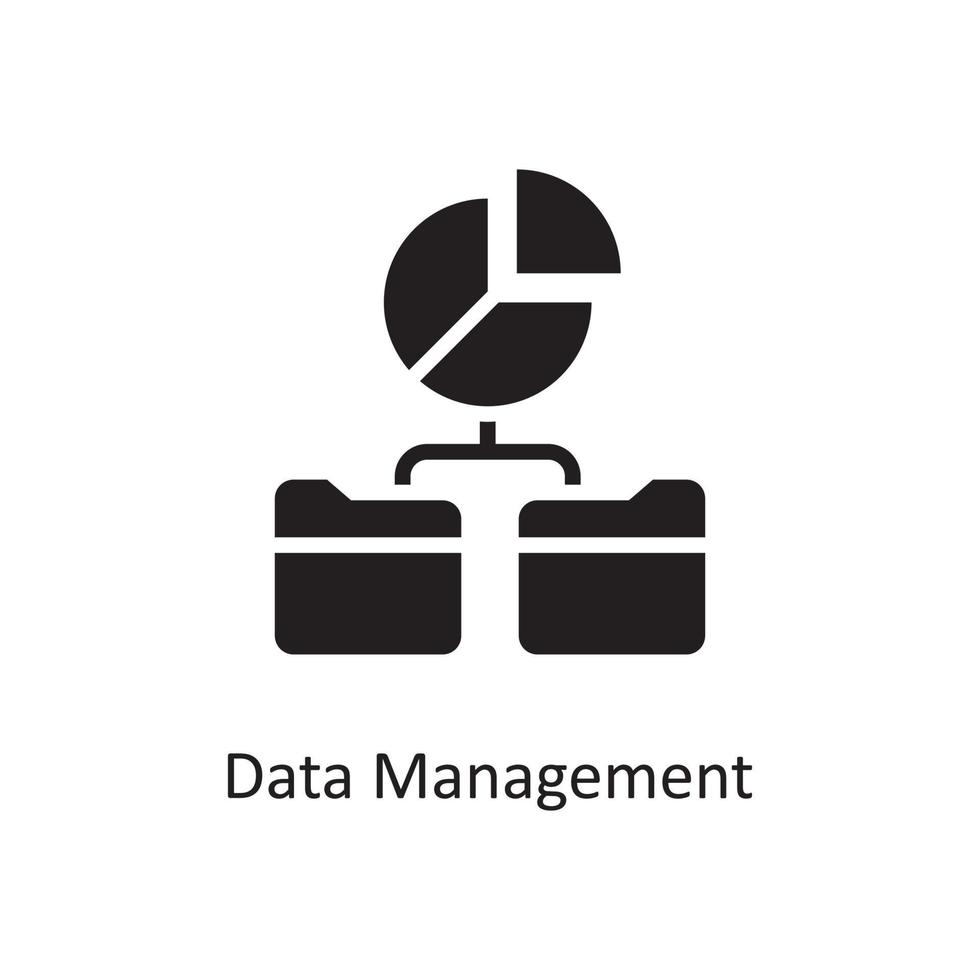 solide Ikonendesignillustration des Datenverwaltungsvektors. Geschäfts- und Datenverwaltungssymbol auf Datei des weißen Hintergrundes ENV 10 vektor