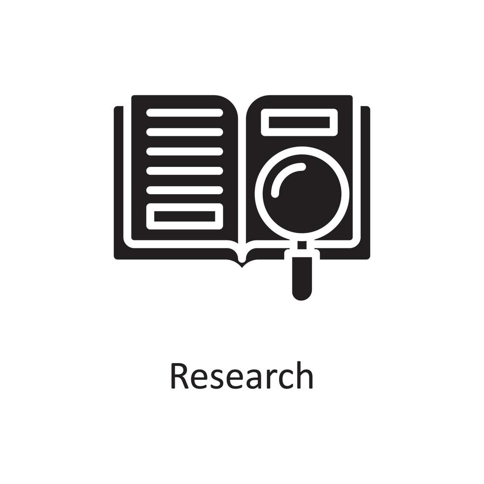 solide Ikonendesignillustration des Forschungsvektors. Design- und Entwicklungssymbol auf Datei des weißen Hintergrundes ENV 10 vektor