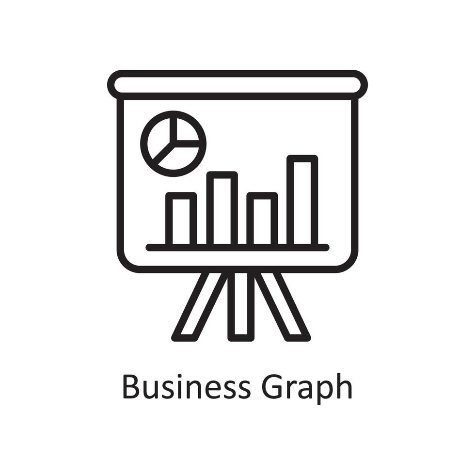 Business-Grafik-Vektor-Gliederung-Icon-Design-Illustration. Geschäfts- und Datenverwaltungssymbol auf Datei des weißen Hintergrundes ENV 10 vektor