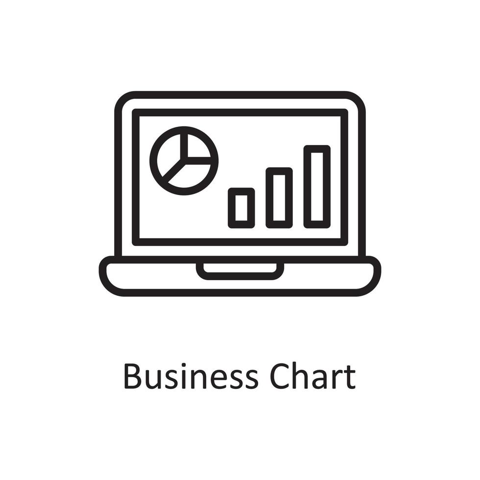 Business-Diagramm-Vektor-Gliederung-Icon-Design-Illustration. Geschäfts- und Datenverwaltungssymbol auf Datei des weißen Hintergrundes ENV 10 vektor