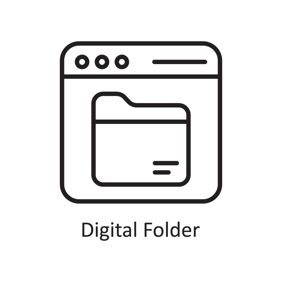 digital mapp vektor översikt ikon design illustration. företag och data förvaltning symbol på vit bakgrund eps 10 fil